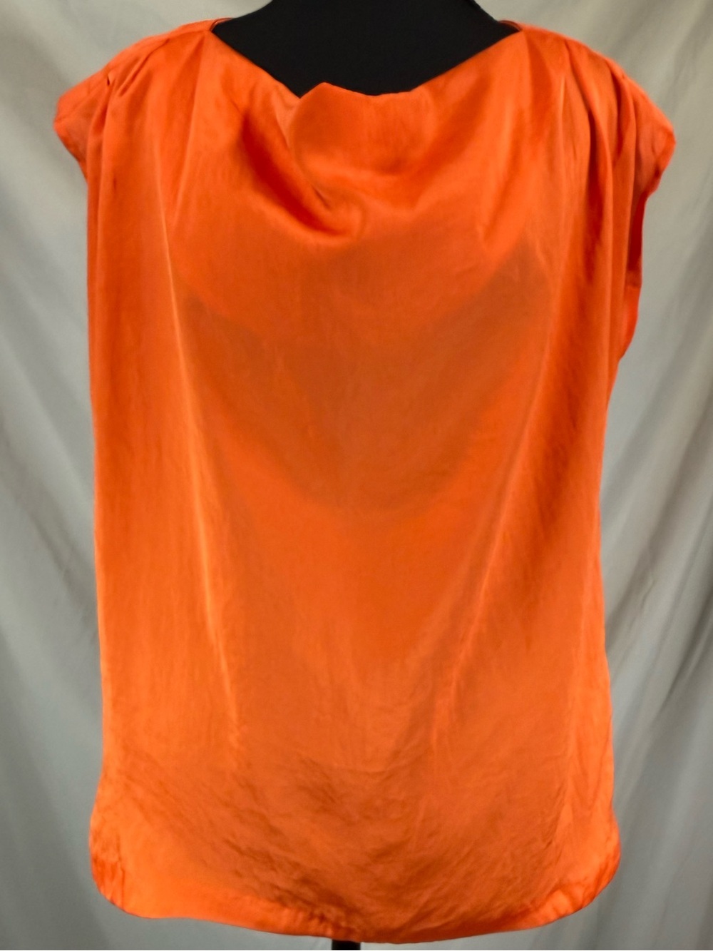 Michael Kors Sleeveless Cowl Neck Draped Top- Orange-Size XS